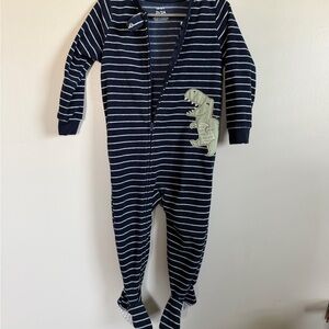 Carter's Navy Striped Dinosaur Footie